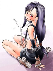 1futa boots censored cum ejaculation final_fantasy final_fantasy_vii futa_only futanari hinemosu hinemosu_notari human intersex masturbation miniskirt penis purple_hair red_eyes sitting skirt smooth_skin solo solo_futa suspenders tank_top tifa_lockhart