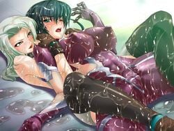 2girls :d ;o armpits bangs bisexual black_hair black_legwear blue_hair blush breast_grab breasts bukkake cameltoe catfight choker collar cum cum_on_hair dutch_angle erect_nipples facial female female_only femdom fingerless_gloves from_above game_cg gloves green_eyes green_hair hold huge_breasts igawa_asagi impossible_clothes impossible_clothing kagami kaliya_(taimanin) kariya large_breasts leg_lock lipstick long_hair lying makeup multiple_girls naughty_face ninja oil on_back on_floor open_mouth restrained shiny_clothes skin_tight smile spread_legs taimanin_asagi thighhighs utility_pole_spirit white_hair wince wink wrestling yellow_eyes yuri