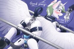 accessory alicorn anal animal_genitalia animal_penis anus ass balls blush bodily_fluids bondage bondage bound breeding_mount cock_ring cum cum_in_ass cum_in_mouth cum_inside cum_on_penis dated digital_media_(artwork) english_text equid equine equine_genitalia equine_penis erection feral fur genital_fluids genitals hair hi_res horn jewelry male male/male mammal miramore mythological_creature mythological_equine mythology open_mouth penetrable_sex_toy penile penis penis_accessory penis_jewelry perineum pet_praise praise presenting presenting_hindquarters restraints sex_toy signature simple_background solo straps submissive submissive_male tail text tongue vibrator vibrator_on_penis wand_vibrator wings