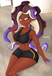 1girl 1girls 2024 2d 2d_(artwork) 2d_artwork abs artist_logo artist_name artist_signature belly_button_piercing big_ass big_breasts big_butt black_hair clothed clothed_female dark-skinned_female dark_skin marina_(splatoon) mole mole_under_mouth mollusk mollusk_humanoid octoling octoling_girl off_the_hook_(splatoon) purple_fingers round_ass sacksquid self_upload sitting splatoon splatoon_(series) splatoon_2 splatoon_3 splatoon_3:_side_order tagme teal_eyes tentacle tentacle_hair wide_hips