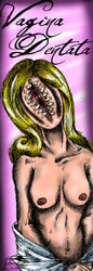 1girls breasts female horror inanimate pussy pussy_face solo topless vagina vagina_dentata