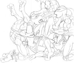 anthro cutterfl donatello leonardo male male_only michelangelo raphael teenage_mutant_ninja_turtles