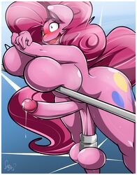 1futa 2018 absurd_res anthro ball_stretcher ball_stretching ball_weight balls ballsack big_breasts blush border breasts cock_and_ball_torture cutie_mark dickgirl digital_media_(artwork) earth_pony equine friendship_is_magic futanari hair hi_res horse huge_breasts humanoid_penis hyper_sag intersex mammal my_little_pony nude open_mouth penis pinkie_pie_(mlp) pony rule_63 sanders scrotum solo straight_hair sweat testicles white_border