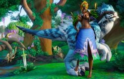 1girls 3d blonde_hair blood_elf brown_body druid elf tree vinesenia warcraft world_of_warcraft zoophilia