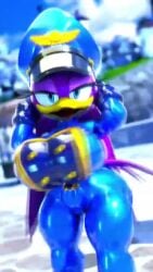 3d 9:16 animated big_breasts bird blue_eyes bodysuit breasts cartoony dancing huge_breasts mp4 palisal shorter_than_10_seconds solo sonic_(series) sonic_riders sound tagme thick_thighs vertical_video video wave_the_swallow wide_hips