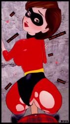 3d 9:16 animated ass breakwater_ridge comic dialogue disney elastigirl helen_parr milf mother partial_male pussy red_hair shorter_than_10_seconds superheroine tagme the_incredibles vertical_video video