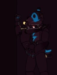 2boys animatronic anthro daycare_attendant_(fnaf) five_nights_at_freddy's five_nights_at_freddy's:_security_breach glamrock_freddy_(fnaf) glowing_eyes glowing_markings glowing_penis male/male male_only moondrop object_head succulentgeckos