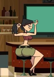 accurate_art_style asian_female ass_focus big_ass dezetaka dzk fully_clothed heather_(tdi) seductive_look shading total_drama_island tying_hair