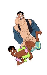 2boys american_dad anal ass floatie interracial iyumiblue jacket male_focus male_only necktie nude penis size_difference stan_smith swimwear tungee undressing yaoi