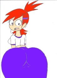 1girls ass big_ass big_butt breasts bubble_butt deviantbuu_427 female female_human female_only foster's_home_for_imaginary_friends frankie_foster looking_back one_female only_female purple_skirt rear_view red_hair solo solo_female