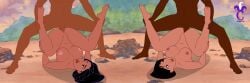 2boys 2girls accurate_art_style asian asian_female beach beach_sex black_hair breasts chancero completely_nude completely_nude_female crossover dark-skinned_male disney disney_princess fa_mulan full_body history interracial legs_up long_hair looking_at_partner male_focus mulan mulan_(1998_film) native_american native_american_female partial_male penis penis_in_pussy piledriver_position pocahontas pocahontas_(character) public_domain sex short_hair straight tagme upside-down vaginal_penetration