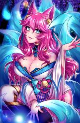 1girls ahri female female_focus female_only league_of_legends maiulive spirit_blossom_ahri