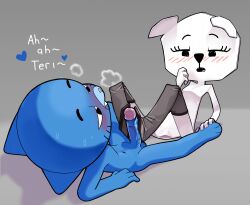 1boy 1girls artist_request bear bear_girl cartoon_network color cub erection female foot_fetish footjob furry gumball_watterson paper papers penis stockings straight tagme teri_(tawog) the_amazing_world_of_gumball uncensored white_body young