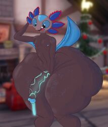 amphibian anthro ass axo_(fortnite) axolotl big_ass big_penis blue_sclera bodily_fluids bubble_butt cum dumptruck_ass epic_games fortnite genital_fluids genitals glowing glowing_genitalia glowing_penis hi_res huge_ass huge_cock huge_thighs hyenalattes hyper hyper_ass in-game_background large_ass looking_down_at_penis male male_only marine mole_salamander penis purple_body salamander slurp solo tail thick_thighs thunder_thighs wide_hips