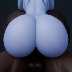 1boy 1girls 3d ass ass_focus big_ass big_penis blizzard_entertainment blue_body blue_hair breasts completely_nude cpt-flapjack dark-skinned_male fat_ass female female_on_top huge_ass interracial large_ass male nude nude_female nude_male overwatch overwatch_2 ponytail sex thick_thighs thighs veiny_penis widowmaker