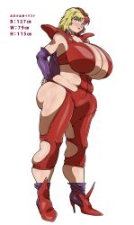 big_ass big_breasts big_butt blonde_hair chara_soon chubby clothed clothing eyeshadow gundam gundam_zz high_heels huge_breasts lipstick makeup milf multicolored_hair r19r19r19r red_hair yellow_eyes