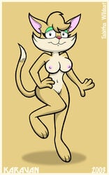 anthro breasts cat fantomcat female female_only front_view hand_on_hip karavan nude on_one_foot solo standing tabitha_wildcat tagme