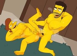 2boys anal barefoot body_hair character_request joeemillery leg_lift lying male_focus male_only nude snake_jailbird the_simpsons yaoi