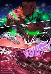 anal anal_sex ass bara big_penis blush cock_ring cum cum_in_ass cum_inside dc dc_comics dominant_male dominat gag gagged gay green_eyes green_lantern green_lantern_(series) guy_gardner john_stewart justthemeat/meat2go muscular muscular_male penetration penis_in_ass penisn rough_sex saliva smack splurt spread_anus veiny_penis yaoi