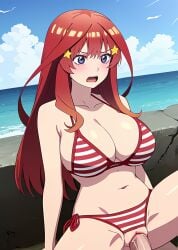 ai_generated anime bikini cowgirl_position go-toubun_no_hanayome large_breasts nakano_itsuki quintuplets ranwai sex