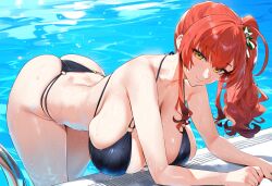 ai_generated azur_lane big_ass big_breasts bikini red_hair sayuai zara_(azur_lane)