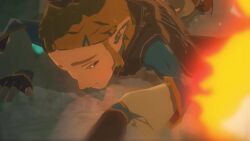 1boy 1boy1girl 1girls 3d animated blonde_hair braid braided_hair breath_of_the_wild brown_hair clothed_sex female fingerless_gloves fire from_behind from_behind_position gloves hairclip hi_res highres humanoid hylian jacket link_(breath_of_the_wild) long_hair male no_sound pale_skin princess_zelda sable_serviette shoes short_hair short_playtime standing_sex tagme tears_of_the_kingdom the_legend_of_zelda trousers vaginal video zelda_(tears_of_the_kingdom)