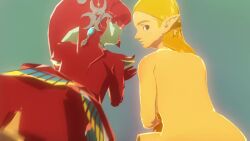 3d animated ass big_ass breath_of_the_wild female hi_res highres mipha no_sound princess_zelda sable_serviette short_playtime tagme the_legend_of_zelda video webm zelda_(breath_of_the_wild)