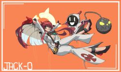 1girls bell_bottoms_(pants) belt female female_only guilty_gear guilty_gear_strive jack-o'_valentine red_hair sunlightnova two-tone_hair