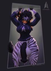 anthro bottomless futanari gynomorph horsecock intersex pantiless penis solo standing_in_doorway tagme yo-lander zebra