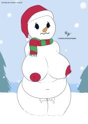 1girls absurd_res areolae big_breasts character_request chubby_female cute dripping edit female flat_colors hi_res horny howtosoup huge_breasts miiyauwu nipples original original_character pussy_juice rizkitsuneki santa_hat scarf slightly_chubby snowwoman thick_thighs wholesome winter_clothes