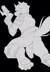 anthro backsack balls furry gay idrysse3 male male_only nintendo penis solo solo_male star_fox wolf wolf_o'donnell