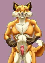 5_fingers abs absurd_res animal_genitalia animal_penis anthro armpit_hair balls black_nose body_hair brown_ears canid canine canine_penis canis cheek_tuft chest_tuft colvdat digital_media_(artwork) epic_games erection eyebrows facial_tuft fangs fennix_(fortnite) fingers fortnite fox fur furry genitals head_tuft hi_res humanoid_genitalia humanoid_penis looking_at_viewer male male_only mammal multicolored_body multicolored_fur muscular muscular_anthro muscular_male nude open_mouth orange_body orange_eyebrows orange_fur pawpads pecs penis pubes simple_background smile solo standing teeth teeth_showing tuft two_tone_body two_tone_fur two_tone_tail video_games white_body white_fur white_tuft yellow_eyes