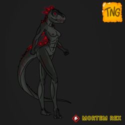 1:1 anthro dinosaur female glowing_plates mortem_rex muscular muscular_female reptile scalie solo the_nameless_guy theropod tyrannosaurid tyrannosaurus tyrannosaurus_rex