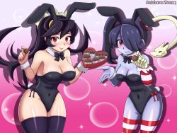 2girls alternate_costume breasts bunny_ears bunny_girl bunny_tail bunnysuit female female_only filia_(skullgirls) leviathan_(skullgirls) looking_at_viewer patdarux samson_(skullgirls) skullgirls squigly