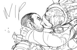 2boys dead_space dead_space_3 gay isaac_clarke john_carver kissing love male nood_(artist) tagme uncolored