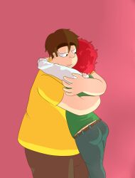 aged_up ass_visible_through_clothes eric_cartman gay happyhcartoons huge_butt hugging kyle_broflovski south_park