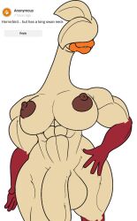 1futa anthro areola avian balls big_balls big_penis breasts crisis-omega futa_only futanari genitals gynomorph intersex long_neck muscular muscular_gynomorph muscular_intersex nipples penis simple_background solo standing white_background