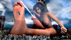 1futa 3d barefoot breasts city completely_nude cum cumming destruction diablo ejaculation erection feet foot_fetish futa_giantess futa_only futanari giant_futanari giantess hands-free handsfree_ejaculation heroes_of_the_storm li-ming licking_feet licking_foot licking_own_foot macro macro_futa nipples nude nude_futanari penis smelly_feet solo steamy_feet