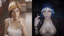 1girls 3d 3d_(artwork) after_sex age_progression angry angry_face areolae before_and_after blender blender_(software) blonde_hair blue_eyes blue_hair breasts chloe_price cigarette clothed clothed_sex clothing corruption cum cum_on_body cum_on_face cute dyed_hair female female_focus female_only fjaye french_nails headwear human life_is_strange life_is_strange:_before_the_storm looking_at_viewer makeup money necklace neckwear nipples outerwear pale_skin progression prostitution sex short_hair smoking solo wristwear