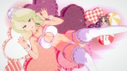 1girls 3d bell cat_ears diana_cavendish female laying_on_bed little_witch_academia loluncc panties