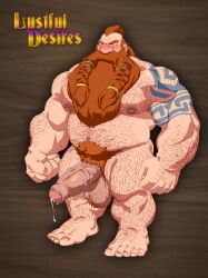 balls bara beard big_arms big_balls big_penis blacksmith blush boner dulrig dwarf erection foreskin gay hairy lustful_desires male male_only musclegut muscles muscular penis precum solo solo_male zoroj