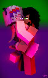 1boy 1girls 3d big_breasts female gray_hair long_penis mine-imator minecraft naked purple_eyes red_eyes sex tagme xxtrixie_(xxtrixieggman9) xxtrixieggman9