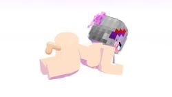 1girls animated doggy_style female grey_hair minecraft naked no_sound sex tagme video white_background xxtrixie_(xxtrixieggman9)