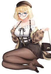 amulet bag big_breasts blonde_female blonde_hair blush blushing breasts clothed clothing_request coat_down detective earring earrings exposed_shoulders feet foot_fetish glasses handbag hololive hololive_english hololive_myth key key_necklace large_breasts legs monoscope necklace nerdy pantyhose round_glasses saeu shoulders skirt tagme thick thick_legs thick_thighs thighs virtual_youtuber watson_amelia