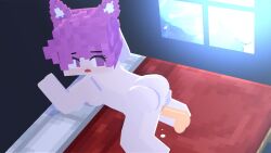 1girls 3d animated ass cum cum_drip cum_in_pussy cum_inside doggy_style mine-imator minecraft mizuki_(mymizukid) mymizukid naked pink_ears pink_eyes pink_hair pussy sound tagme video white_body