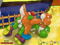 absurd_res anal anal_sex anthro balls bodily_fluids competition cum cum_everywhere cum_in_ass cum_in_mouth cum_inside cum_on_face cum_while_penetrated dinosaur duo gay genital_fluids genitals green_body green_yoshi hi_res male male/male male_only mario_(series) messy moxie_(aleyck) nintendo orange_body orange_yoshi penetration questionable_consent reptile salamandr scalie sex sexfight sexual_competition super_mario_64 sweat video_games wrestling yaoi yoshi yoshi_(character)