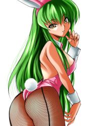1girls ass bunnysuit c.c. code_geass female green_hair long_hair smile solo tagme yellow_eyes やまだあ