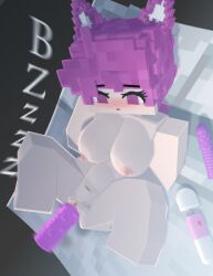 doggy_style mine-imator minecraft mizuki_(mymizukid) mymizukid naked pink_ears pink_eyes pink_hair sex_toy tagme white_body