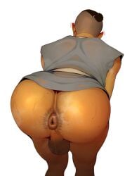 alterinku arched_back artist_name ass ass_focus avatar_the_last_airbender balls bending_over big_butt bottomless brown_body brown_hair brown_skin butt_focus character_name clothing copyright_name digital_media_(artwork) grundle hairy_anus hole_(anatomy) huge_ass male male_focus male_only melanin nickelodeon ponytail showing_ass sokka sweaty sweaty_butt teasing