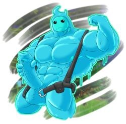 1boy 2022 abs absurd_res balls belt big_balls big_muscles big_penis blue_balls blue_body blue_glans blue_nipples blue_penis epic_games erection flexing foreskin fortnite front_view genitals gigglesaurus glans goo_creature goo_humanoid highres holding_penis huge_muscles humanoid humanoid_genitalia humanoid_penis looking_at_viewer male male_only mostly_nude muscular muscular_humanoid muscular_male navel nipples partially_retracted_foreskin pecs penile penis rikuoxas rippley slurp_(fortnite) solo standing suspenders vein veiny_penis video_games yesquad